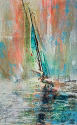 Timing by Gill Storr - Original Painting on Stretched Canvas sized 24x38 inches. Available from Whitewall Galleries